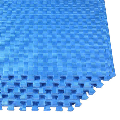 BalanceFrom Fitness 144 Sq Ft EVA Foam Exercise Mat Tiles, Blue (Open Box)