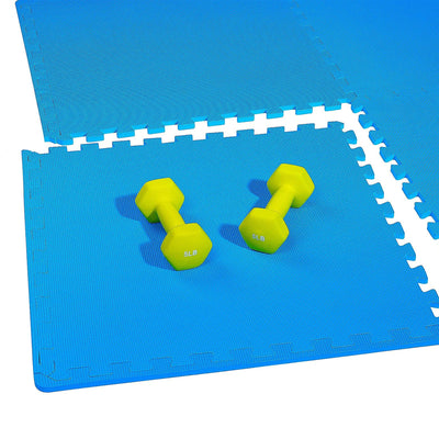 BalanceFrom Fitness 144 Sq Ft EVA Foam Exercise Mat Tiles, Blue (Open Box)