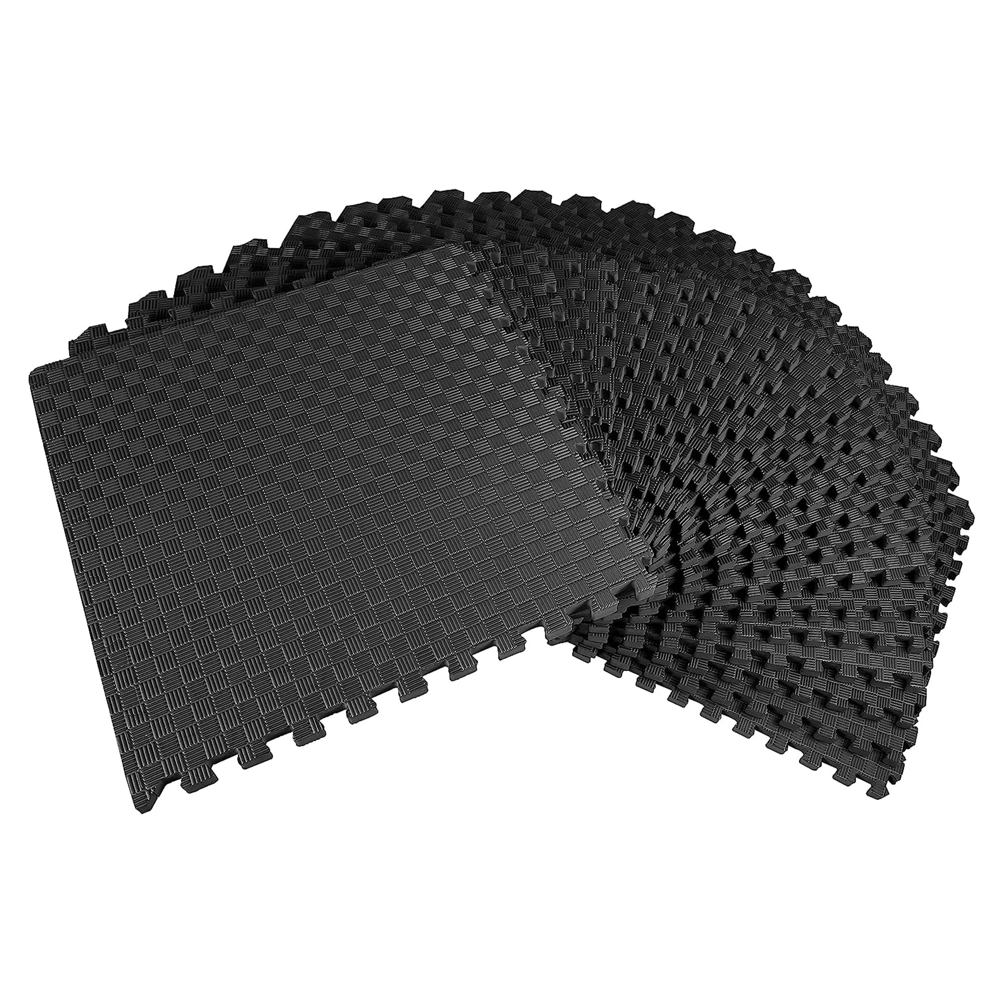 BalanceFrom 72 Sq Ft Interlocking EVA Foam Exercise Mat Tiles, Black (For Parts) - VMInnovations