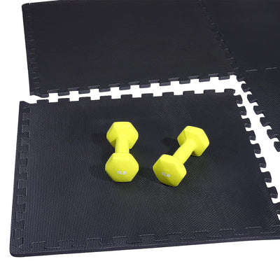 BalanceFrom 72 Sq Ft Interlocking EVA Foam Exercise Mat Tiles, Black (For Parts) - VMInnovations