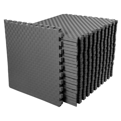 BalanceFrom Fitness 72 Sq Ft Interlocking EVA Foam Exercise Mat Tiles,Gray(Used) - VMInnovations