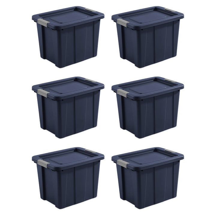 Sterilite 18 Gal Latching Tuff1 Stackable Storage Tote with Latching Lid, 6 Pack