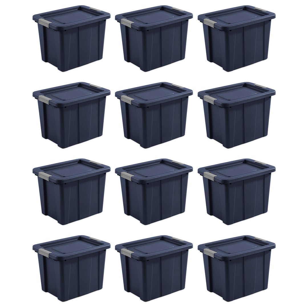 Sterilite 18 Gal Latching Tuff1 Stackable Storage Tote w/ Latching Lid, 12 Pack