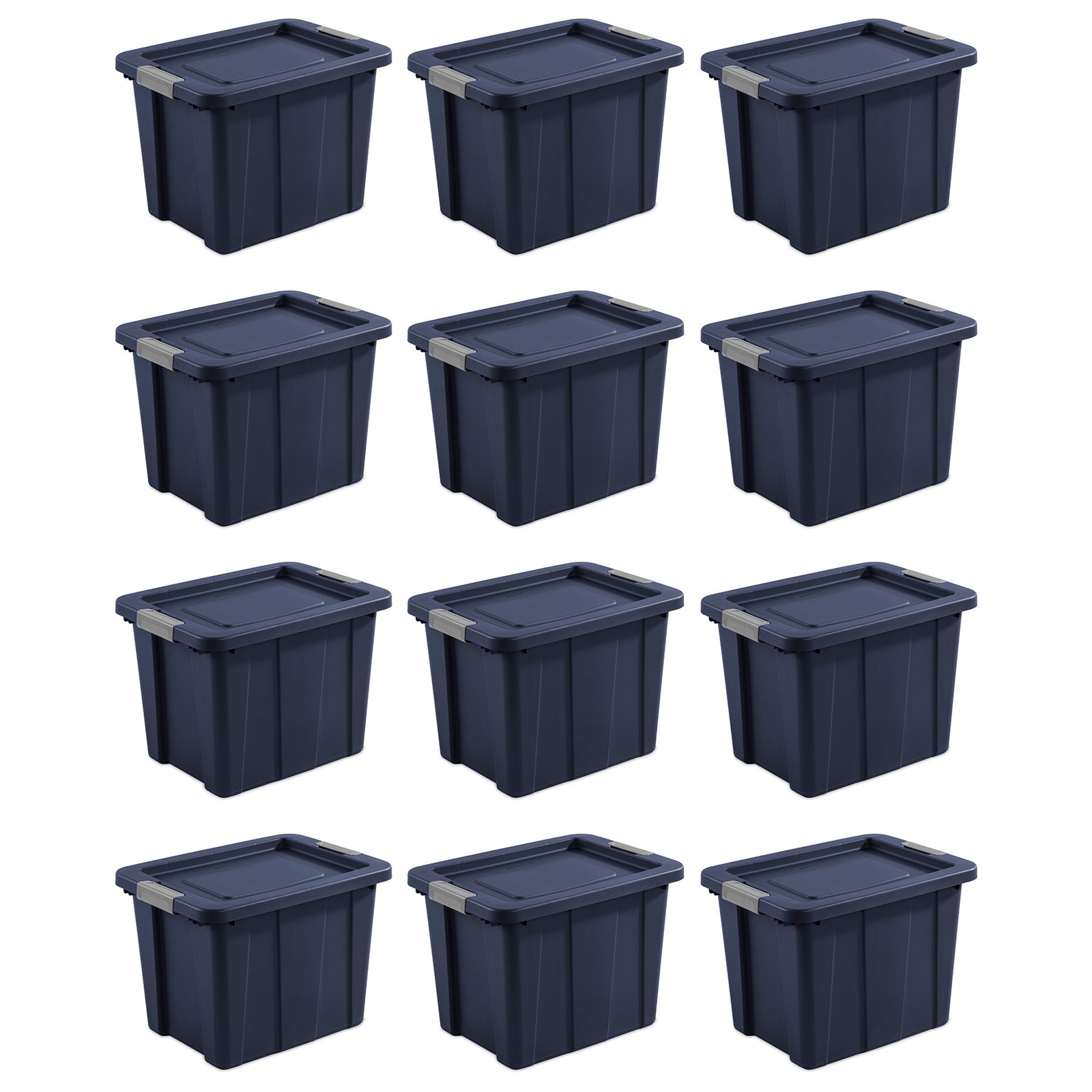 Sterilite 18 Gal Latching Tuff1 Stackable Storage Tote w/ Latching Lid, 12 Pack - VMInnovations