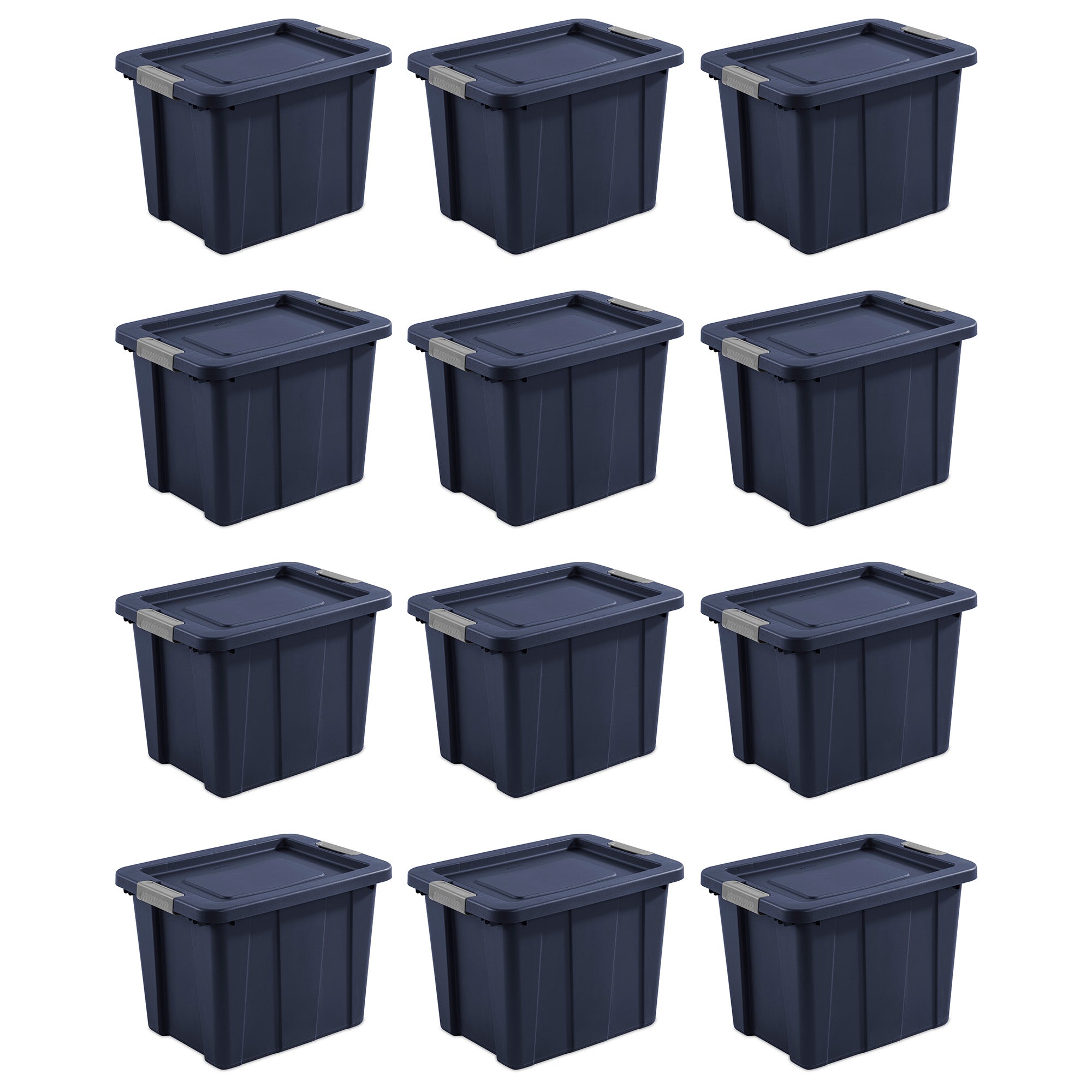 Sterilite 18 Gal Latching Tuff1 Stackable Storage Tote w/ Latching Lid, 12 Pack - VMInnovations