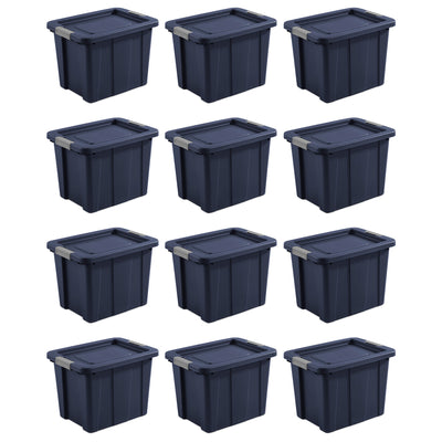 Sterilite 18 Gal Latching Tuff1 Stackable Storage Tote w/ Latching Lid, 12 Pack - VMInnovations