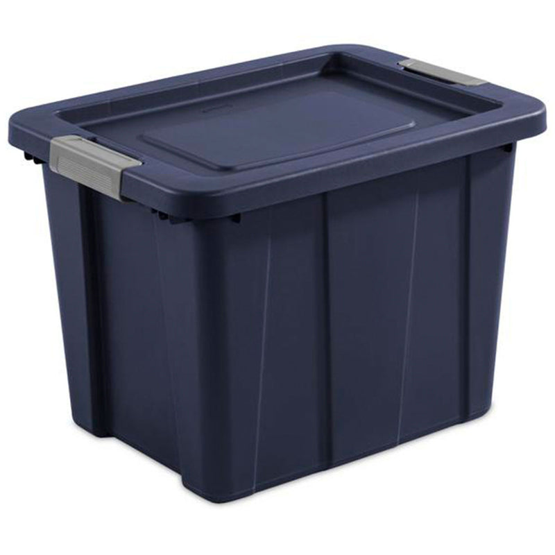 Sterilite Tuff1 18 Gal Plastic Storage Tote Bin w/ Latching Lid, Blue (18 Pack)