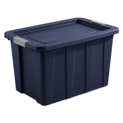 Sterilite Tuff1 30 Gal Plastic Storage Tote Bin w/ Latching Lid, Blue (12 Pack) - VMInnovations