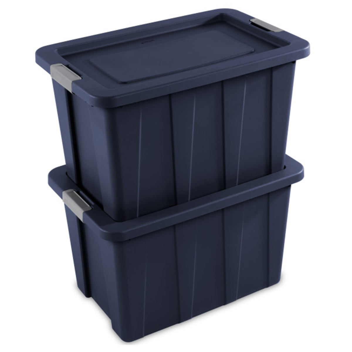 Sterilite Tuff1 30 Gallon Plastic Storage Tote Bin w/Latching Lid, Blue (8 Pack) - VMInnovations