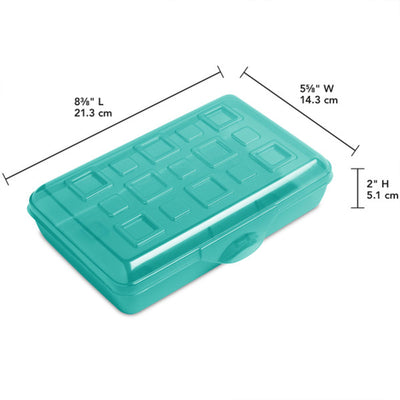 Sterilite Translucent Pencil Case School Supply Storage Box, Blue Tint (24 Pack) - VMInnovations