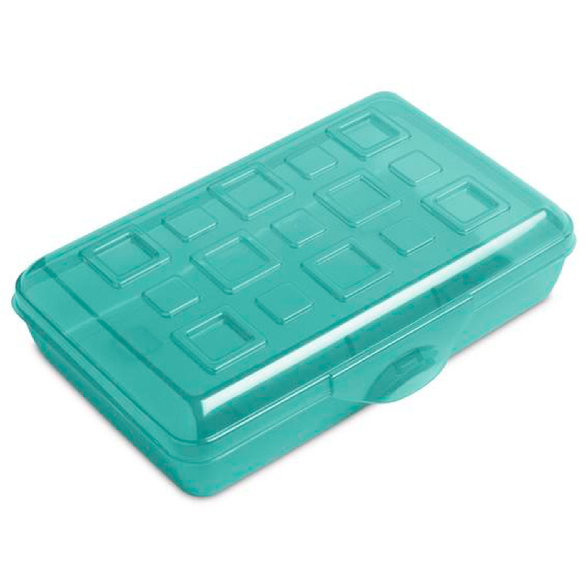 Sterilite Translucent Pencil Case School Supply Storage Box, Blue Tint (48 Pack)