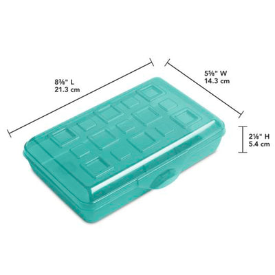 Sterilite Translucent Pencil Case School Supply Storage Box, Blue Tint (48 Pack)