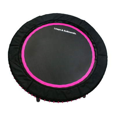LEAPS & REBOUNDS 40" Adjustable Stability Bar with 40" Fitness Trampoline, Pink - VMInnovations