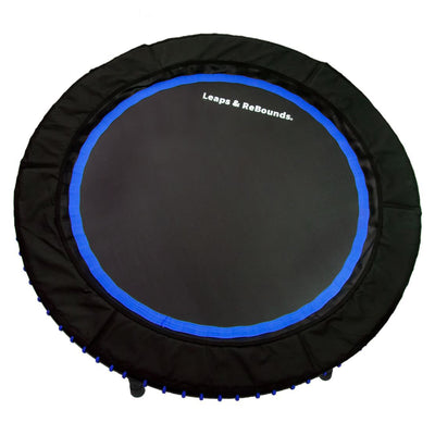 LEAPS & REBOUNDS 48" Adjustable Stability Bar with 48" Fitness Trampoline, Blue - VMInnovations