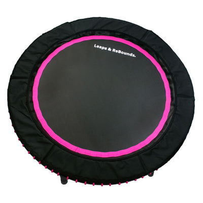 LEAPS & REBOUNDS 48" Adjustable Stability Bar with 48" Fitness Trampoline, Pink