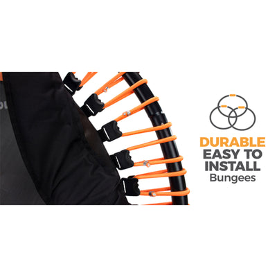LEAPS & REBOUNDS 48" Adjustable Stability Bar w/ 48" Fitness Trampoline, Orange - VMInnovations