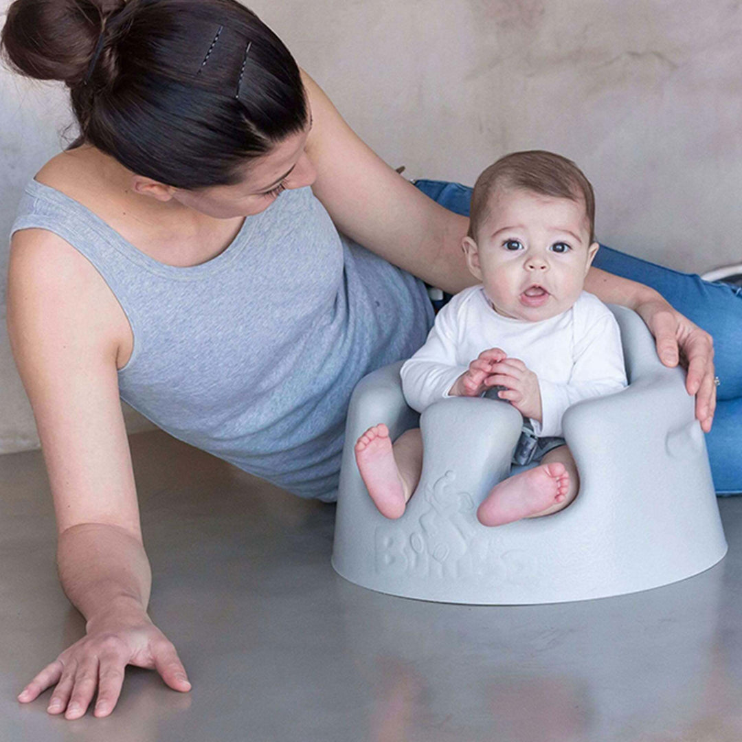 Bumbo Infant Soft Foam Floor Seat with 3 Point Adjustable Harness, Gray (2 Pack)