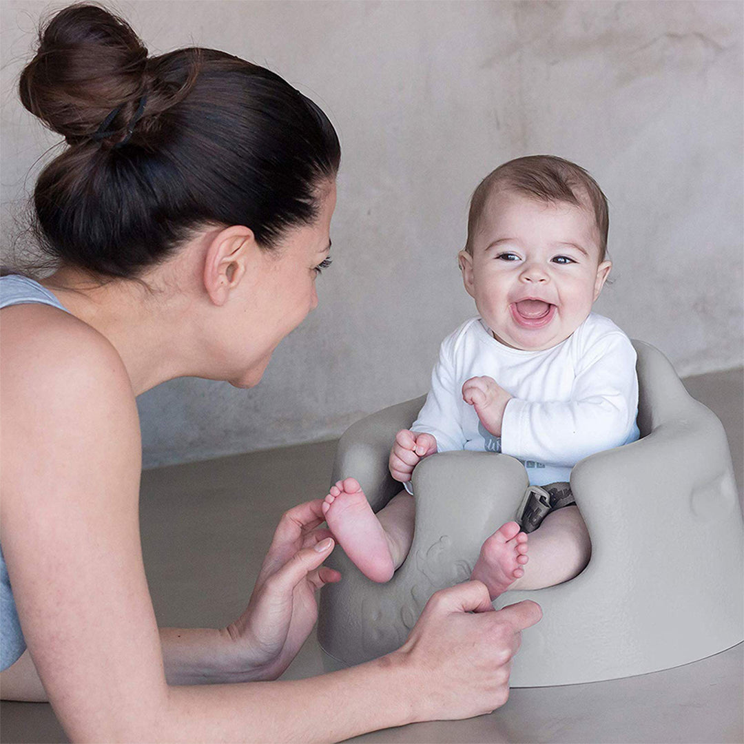 Bumbo Infant Soft Foam Floor Seat with 3 Point Adjustable Harness, Gray (2 Pack)