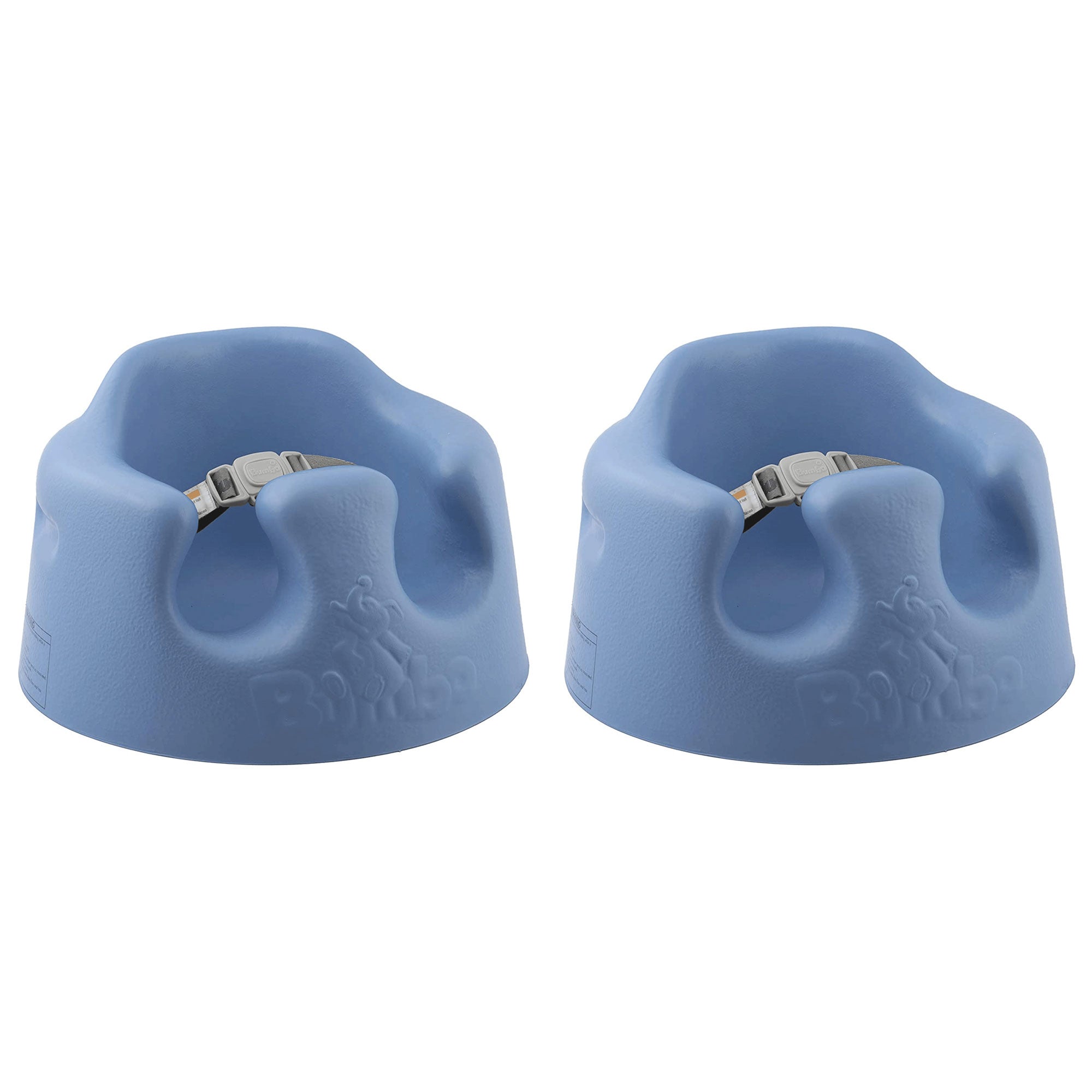 Bumbo Baby Soft Foam Wide Floor Seat w/3 Point Adjustable Harness, 2 Pack, Blue - VMInnovations