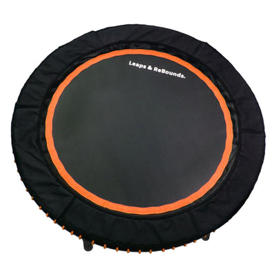 LEAPS & REBOUNDS 40" Adjustable Stability Bar w/ 40" Fitness Trampoline, Orange - VMInnovations