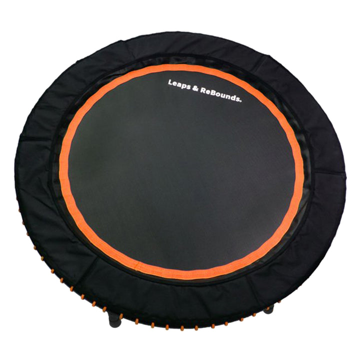 LEAPS & REBOUNDS 40" Adjustable Stability Bar w/ 40" Fitness Trampoline, Orange - VMInnovations