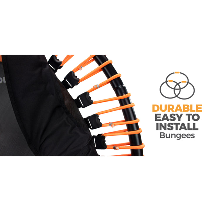 LEAPS & REBOUNDS 40" Adjustable Stability Bar w/ 40" Fitness Trampoline, Orange - VMInnovations