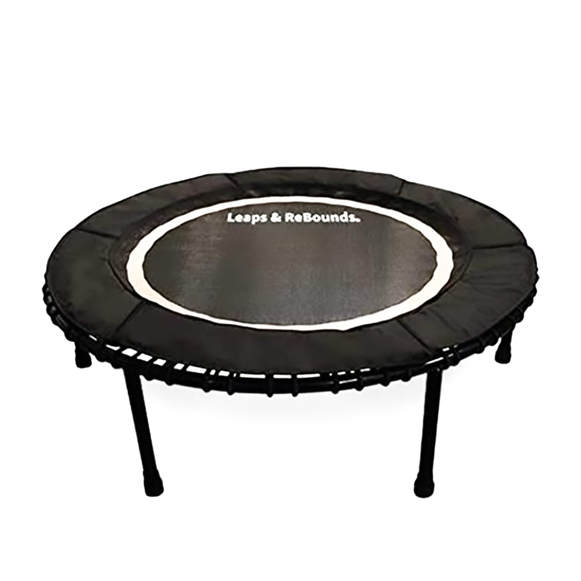 LEAPS & REBOUNDS 40" Adjustable Stability Bar with 40" Fitness Trampoline, Gray - VMInnovations