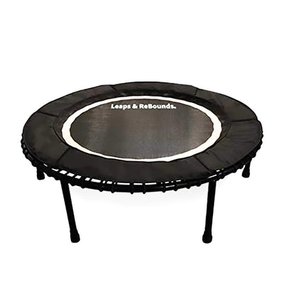 LEAPS & REBOUNDS 40" Adjustable Stability Bar with 40" Fitness Trampoline, Gray - VMInnovations