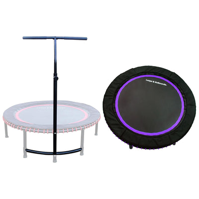 LEAPS & REBOUNDS 40" Adjustable Stability Bar w/ 40" Fitness Trampoline, Purple