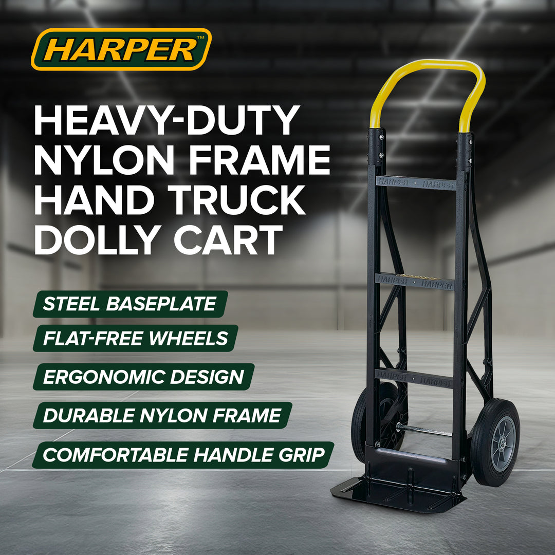 Harper Trucks Flat Free 600lb Capacity Heavy-Duty Nylon Hand Dolly Cart (Used) - VMInnovations