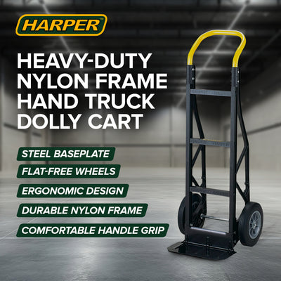 Harper Trucks Flat Free 600lb Capacity Heavy-Duty Nylon Hand Dolly Cart (Used) - VMInnovations
