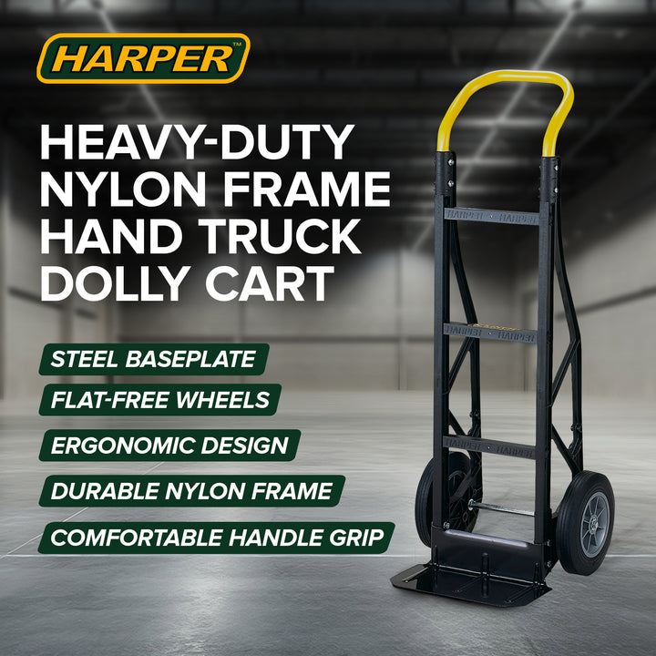 Harper Trucks Flat Free 600lb Capacity Heavy-Duty Nylon Hand Dolly Cart (Used) - VMInnovations
