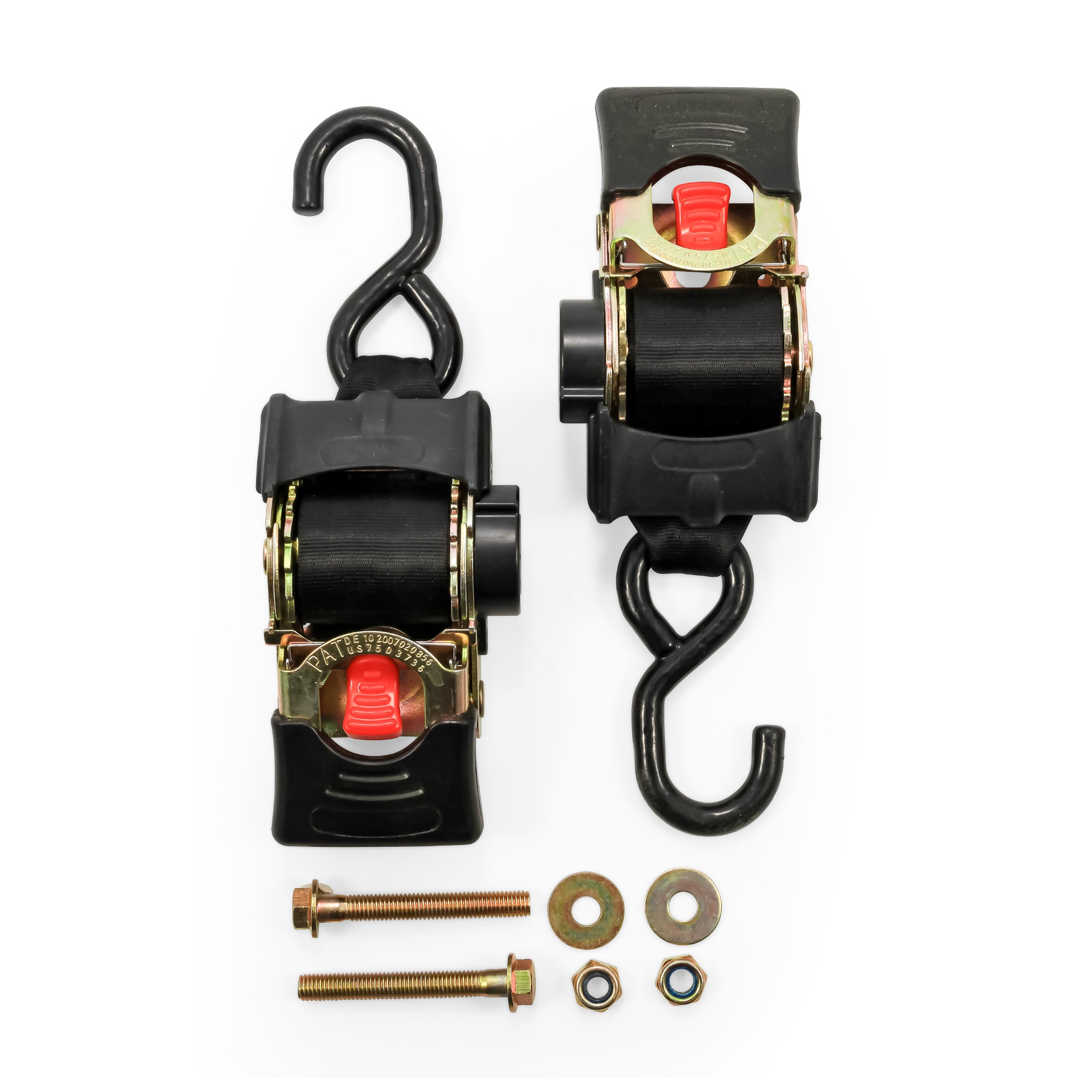 Camco Retractable Transom Tie Down Bolt On Straps, 2" x 5.5' (2 Straps) (Used) - VMInnovations