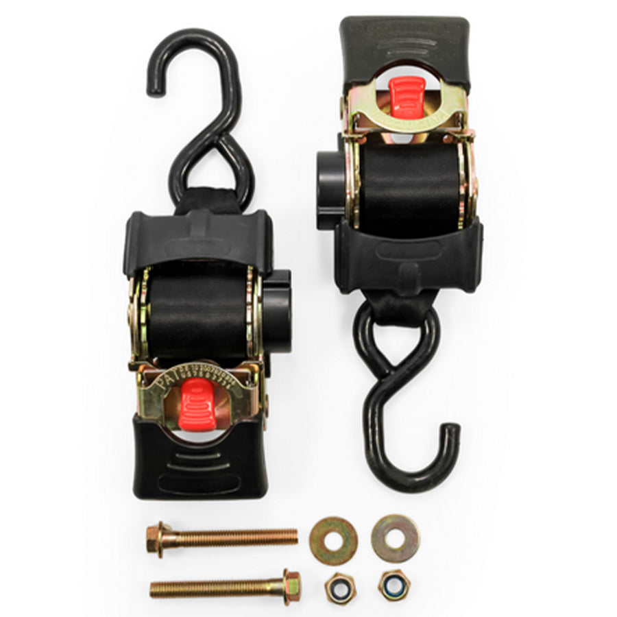 Camco Retractable Transom Tie Down Bolt On Straps, 2" x 5.5' (2 Straps) (Used) - VMInnovations