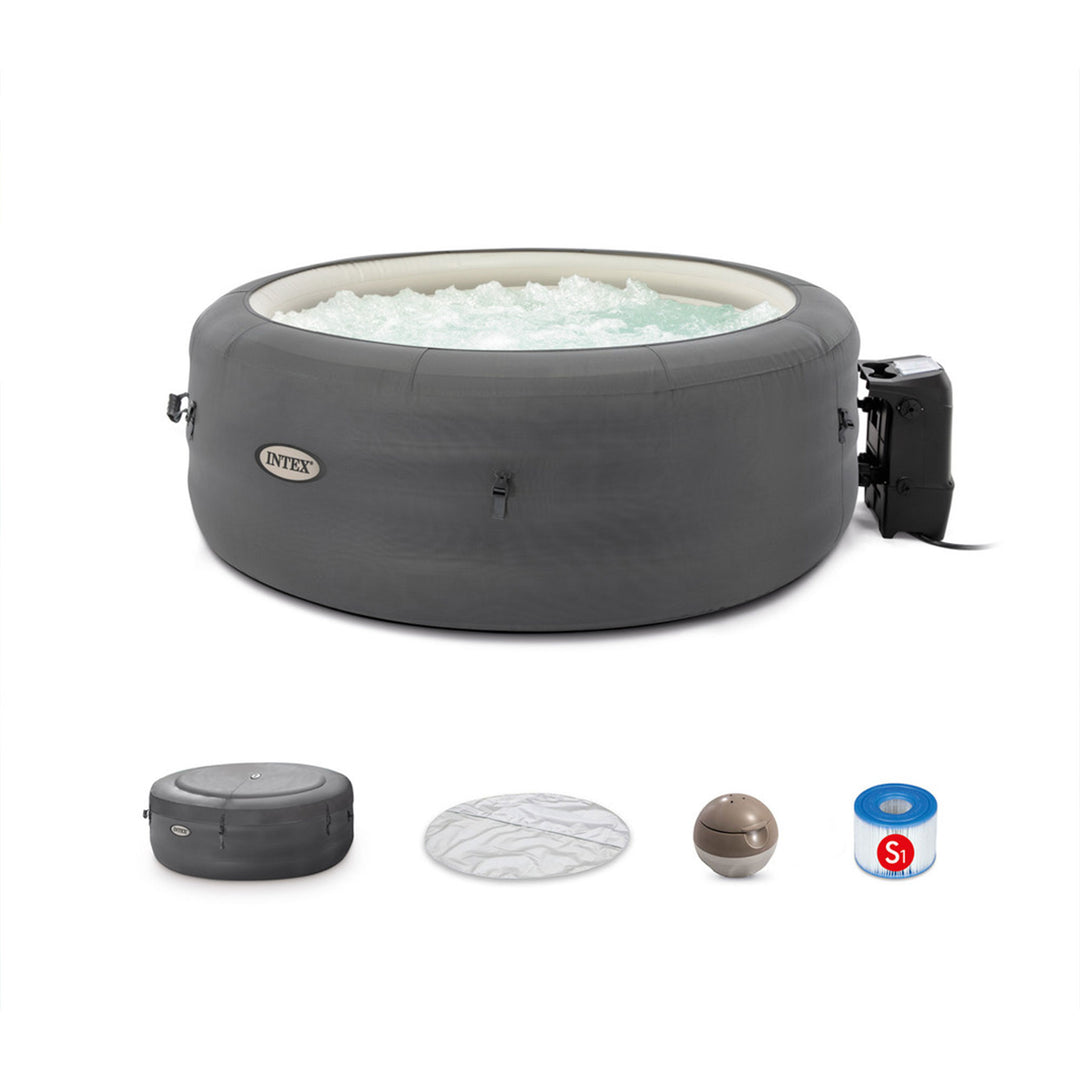 Intex SimpleSpa Bubble Massage 4 Person Inflatable Hot Tub w/ Cover (Open Box)