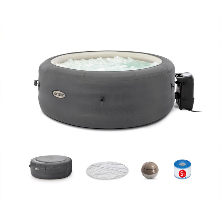 Intex SimpleSpa Bubble Massage 4 Person Inflatable Hot Tub w/ Cover (Open Box)