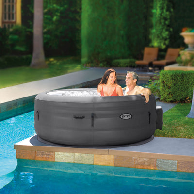 Intex SimpleSpa Bubble Massage 4 Person Inflatable Hot Tub w/ Cover (For Parts)