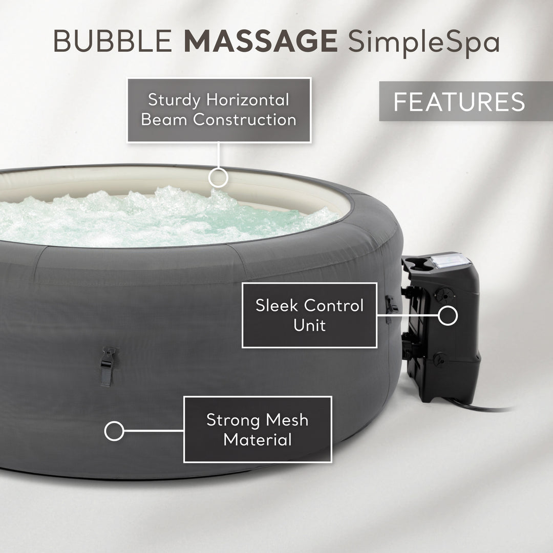 Intex SimpleSpa Bubble Massage 4 Person Inflatable Hot Tub w/ Cover (For Parts)