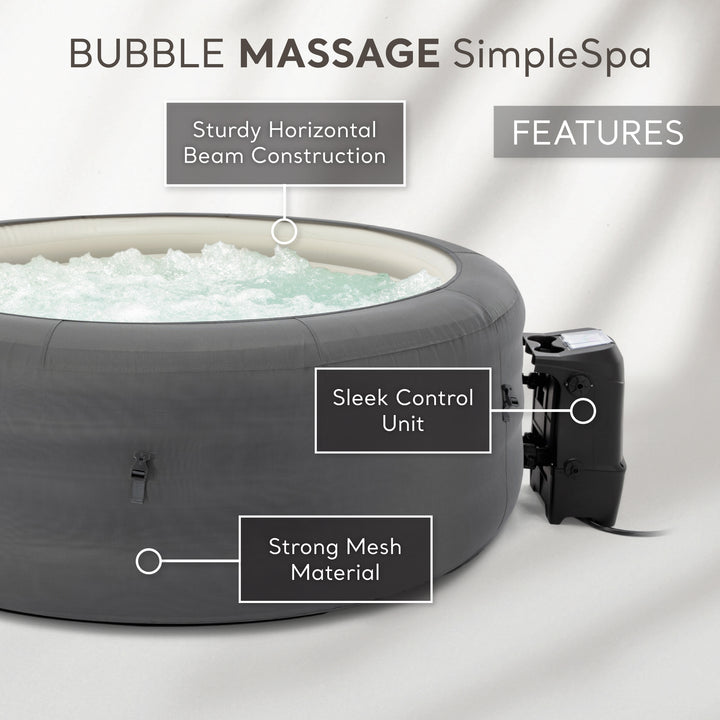 Intex SimpleSpa Bubble Massage 4 Person Inflatable Hot Tub w/ Cover (Open Box)