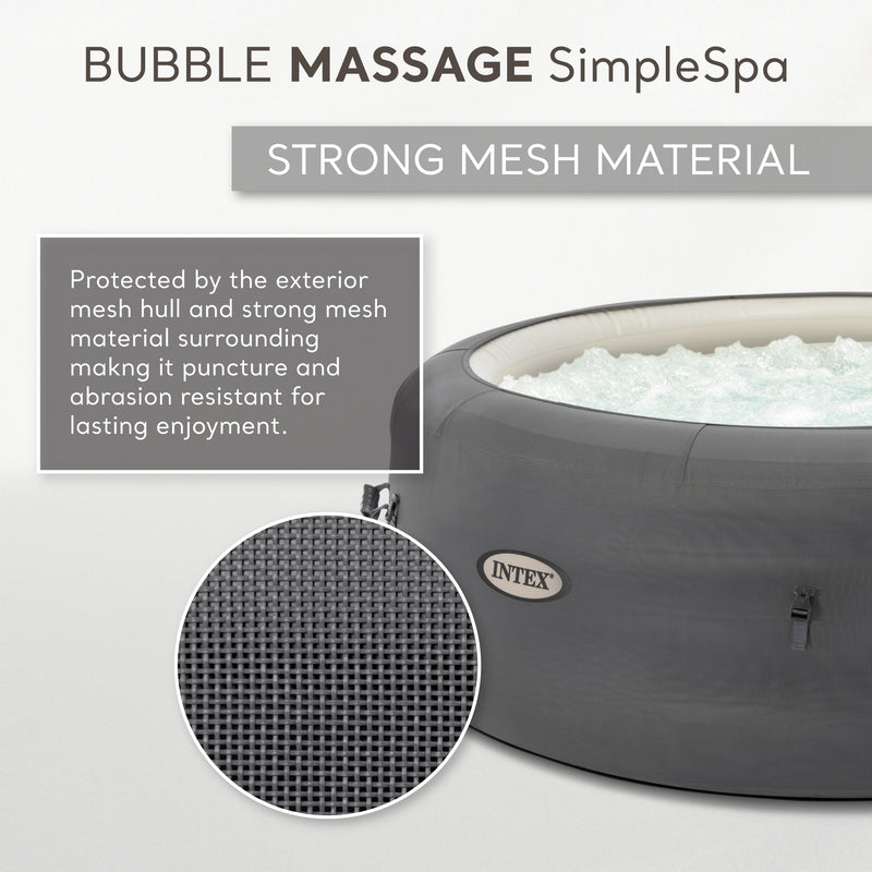 Intex SimpleSpa Bubble Massage 4 Person Hot Tub w/Insulated Cover(Used)