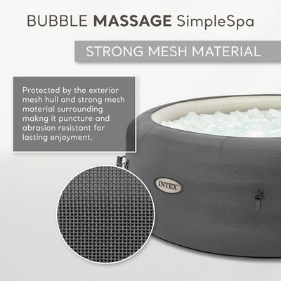 Intex SimpleSpa Bubble Massage 4 Person Inflatable Hot Tub w/ Cover (For Parts)