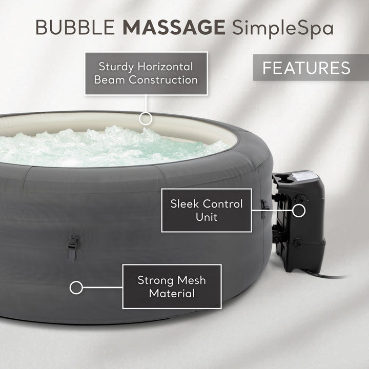 Intex SimpleSpa Bubble Massage 4 Person Inflatable Hot Tub w/ Cover (For Parts)