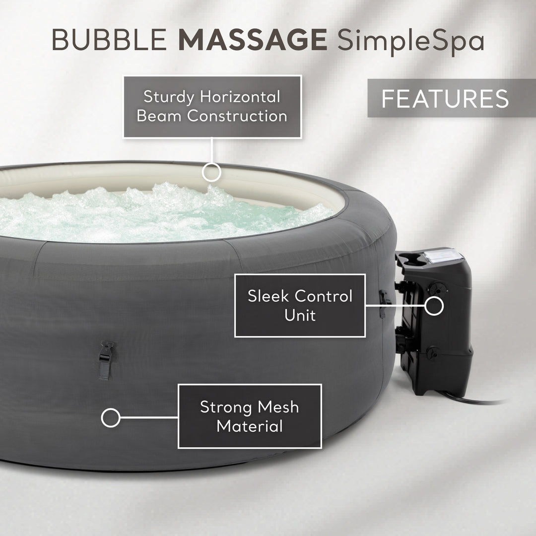 Intex SimpleSpa Bubble Massage 4 Person Hot Tub w/Insulated Cover(Used)