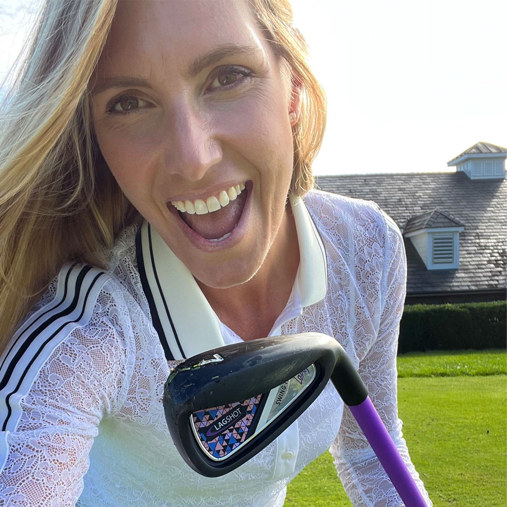 Lag Shot 7 Iron Golf Club Swing Trainer Stick for Right Handed Women, Purple - VMInnovations