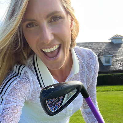 Lag Shot 7 Iron Golf Club Swing Trainer Stick for Right Handed Women, Purple - VMInnovations