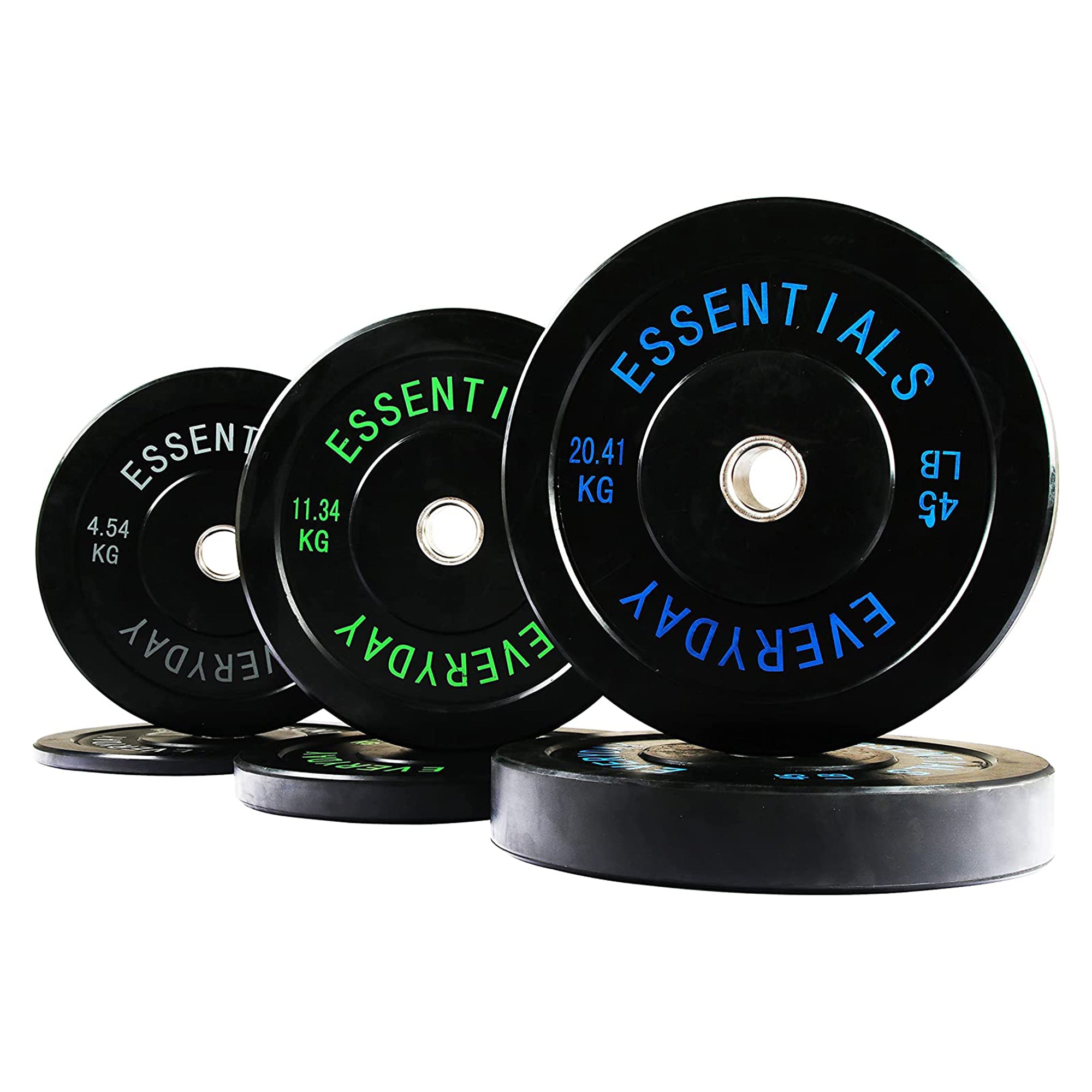 BalanceFrom Fitness 160 lb Olympic Bumper Weight Plate Set with 7' 45 lb Barbell - VMInnovations