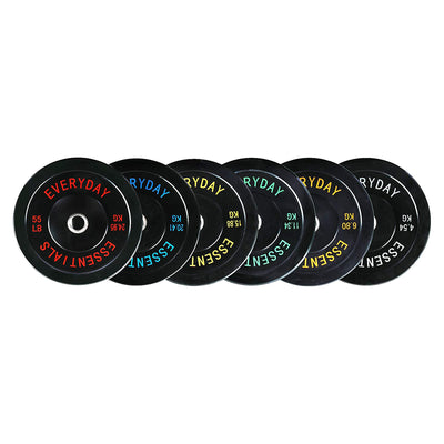 BalanceFrom Fitness 160 Pound Bumper Strength Training Weight Plate Set (Used) - VMInnovations