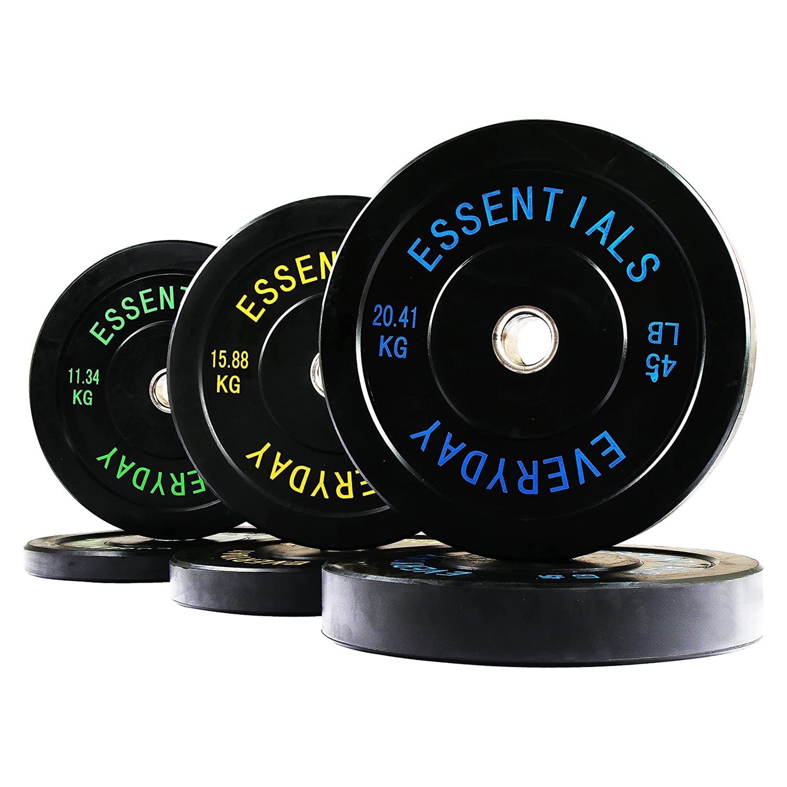 BalanceFrom Fitness 210 Pound Olympic Bumper Strength Training Weight Plate Set - VMInnovations