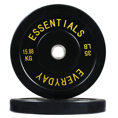 BalanceFrom Fitness 210 Pound Set Bumper Weight Plate with Steel Hub, Black
