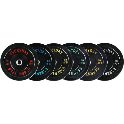 BalanceFrom Fitness 210 Pound Olympic Bumper Strength Training Weight Plate Set - VMInnovations